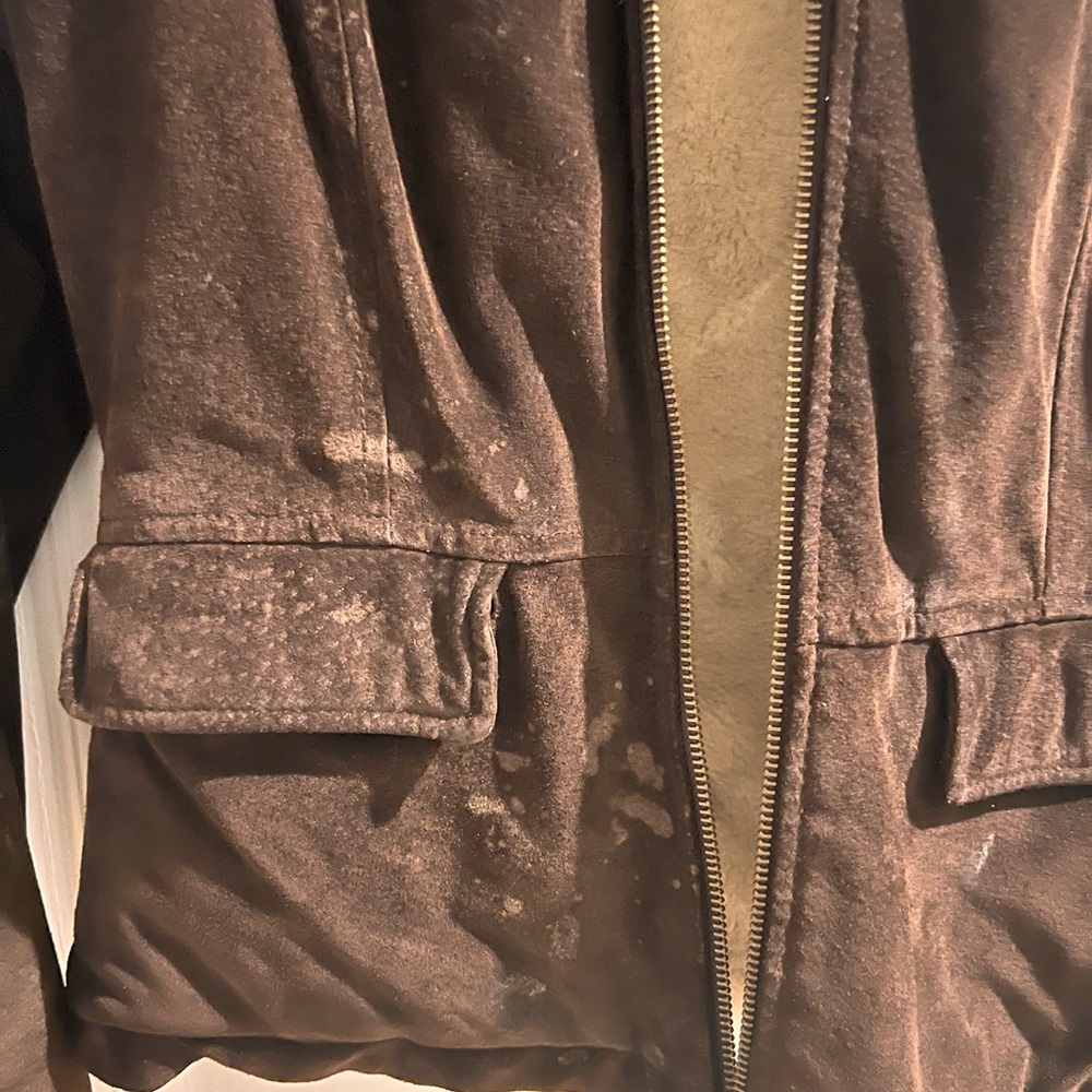 🌹Vintage 1999's  Wilson's Leather Maxima Women Suede Coat Faux Fur Lining Jacket - Picture 3 of 16